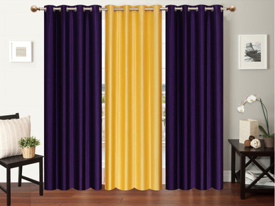 

Furnishing Zone 213 cm (7 ft) Polyester Door Curtain (Pack Of 3)(Plain, Purple, Yellow)