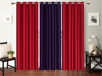 

Furnishing Zone 274 cm (9 ft) Polyester Long Door Curtain (Pack Of 3)(Plain, Maroon, Purple)