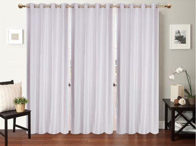 

Furnishing Zone 152 cm (5 ft) Polyester Window Curtain (Pack Of 3)(Plain, White)