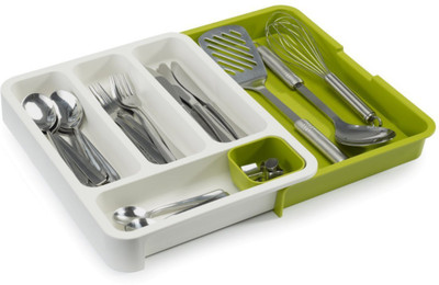 EZ Life Empty Cutlery Box Drawer Case(Green  Holds 24 Pieces)