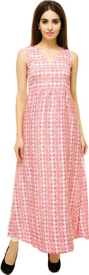 adyuth Women Maxi Pink Full Length Dress