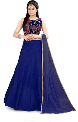 51% OFF on Fabcartz Self Design, Embroidered Semi Stitched Lehenga