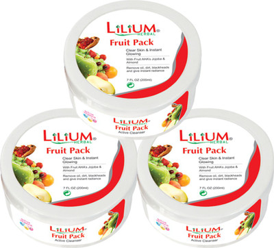 

LILIUM Lilium clear skin & instant glowing Fruit Pack 200ml Pack of 3(200 ml)