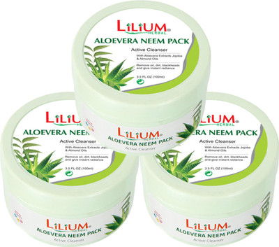 

LILIUM Lilium Aloe Vera Neem Face Pack 100ml Pack of 3(100 ml)