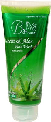 B3+ Herbal NEEM & ALOE VERA FACE WASH ( OIL CONTROL) Face Wash(100 ml) available at flipkart for Rs.140