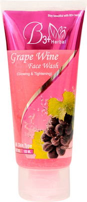 

B3+ Herbal GRAPE WINE FACE WASH ( Glowing & Tightening) Face Wash(100 ml)