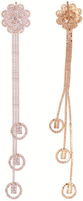 

AccessHer Rhinestone 2 in 1 Choti and saree Challa for women Hair Accessory Set(White)
