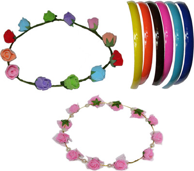 

KAJAL Combo of Multi Color Floral Hairbands Hair Accessory Set(Multicolor)