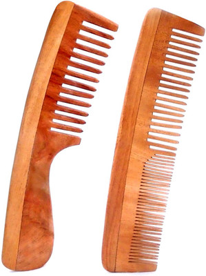 

Healthllave Neem Wood Comb (Coarse-Fine Toothed & Wide Toothed with Handle)