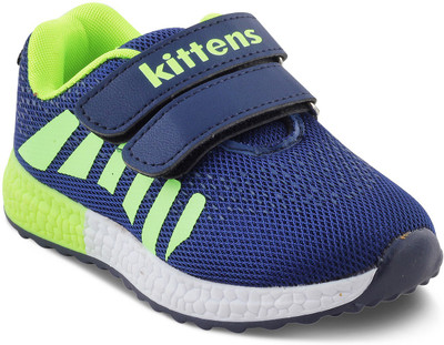 

KITTENS Boys Velcro Walking Shoes(Blue, Navy/green