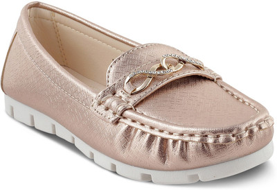 

KITTENS Girls Slip on Moccasins(Gold, Champagne
