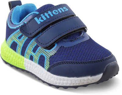 

KITTENS Boys Velcro Walking Shoes(Blue, Navy