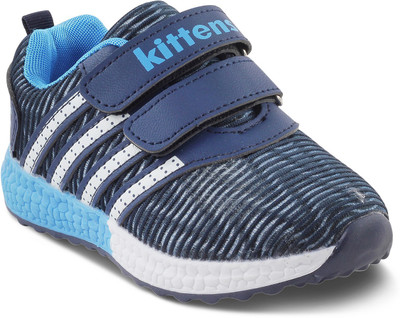 

KITTENS Boys Velcro Walking Shoes(Blue, Navy