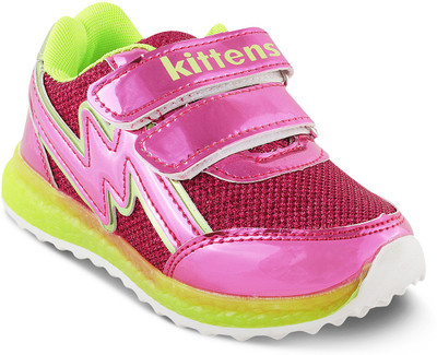 

KITTENS Girls Velcro Walking Shoes(Pink, Fuschia