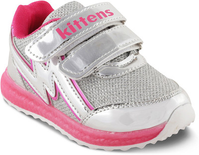 

KITTENS Girls Velcro Walking Shoes(Silver
