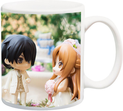 

Stylotrendz Wedding Bride & Groom Couple Romantic Love Ceramic Mug(325 ml), Multicolor