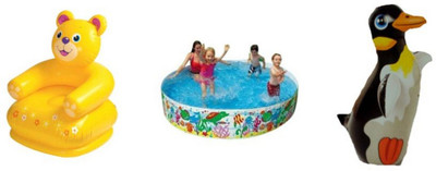 

Kashti Yellow Air Chair with Tub & Penguin Toy(Multicolor)