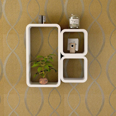 

Decorasia White Cube Shape MDF Wall Shelf(Number of Shelves - 3, White)