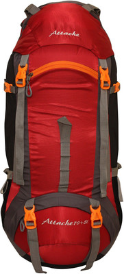 

Attache 1026R Hiking Backpack (Red) With Rain Cover Rucksack - 75 L(Red, Grey), Grey;red