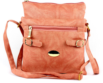 

ramposh Women Casual Pink Rexine Sling Bag