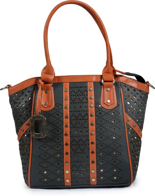 

VELINA Girls Casual Black Leatherette Hand-held Bag
