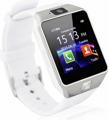 

Magic DZ09 Bluetooth Smart Watch with Camera White Smartwatch(Black Strap Regular)