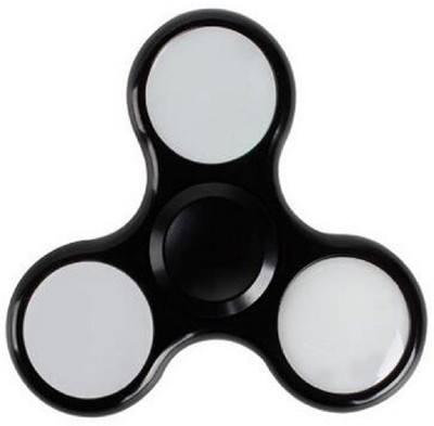 

Emob LED Light Touch Sensor Aluminum Alloy Metal Fidget Hand Spinner Toy with 20 Random Pattern -Black(Black)