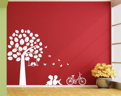 

Wall Guru  Home Décor wall Sticker(Pack of 1, White