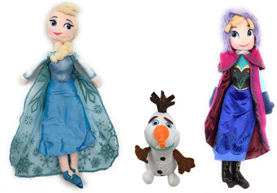 

24x7 Frozen Combo Of 3 ~ Olaf The Snowman FREE With Elsa And Anna Soft Toys Doll - Anna -21 Inches ~ Elsa - 19 Inches ~ Olaf The Snowman - 7 Inches ~ Pillow ~ Plush Toy - 21 inch(Multicolor)
