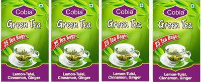 

Cobia (Lemon-tulsi, CInnamon Ginger Pack of 4x25) Tulsi Green Tea Bags(25 Bags, Box)