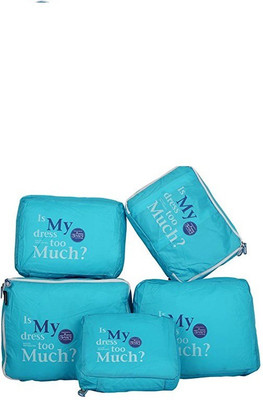 

ShopyBucket 5 In 1 Travel Bag Organizer, Set Of 5 (Light Blue)(Blue)