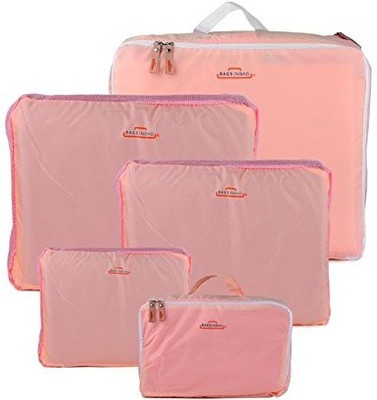 ShopyBucket 5 In 1 Travel Bag Organizer, Set Of 5, Baby Pink(Pink)