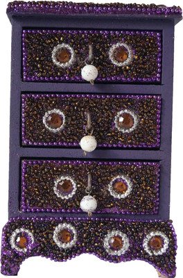 

PRIQ Handicraft Wooden Jewellery Box (3 Drawers / Jewel Organizer) Organize your stuffs beautifully with this gorgeous drawer, To store small items like hair clip, ear tops etc Vanity Box(Purple)