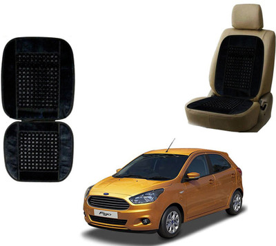 AUTO PEARL Polyester, Cotton Seating Pad For  Ford Figo(Front Seats Black)