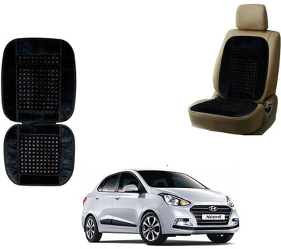 AUTO PEARL Polyester, Cotton Seating Pad For  Hyundai SS(Front Seats Black)
