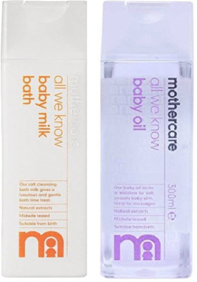 

Mothercare All We Know Baby Combo(Milk Bath 300ml With Baby Oil 300ml)(Multicolor)