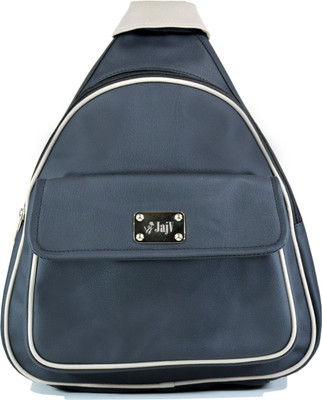 

Jajv Leatherette Black backpack 10 L Backpack(Black)