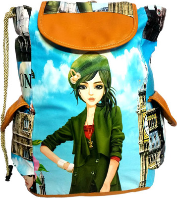 

Luxminet backpack ideal for women & girls 3 L Laptop Backpack(Multicolor), Green;sky blue