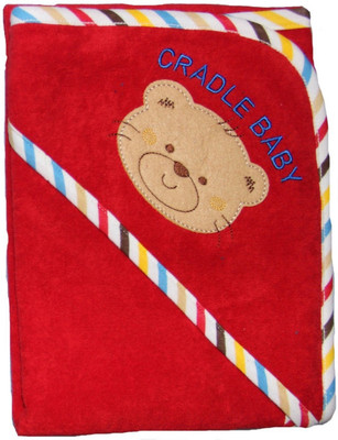 Cradle Togs Hosiery Cotton 00 GSM Bath Towel Set(Red)