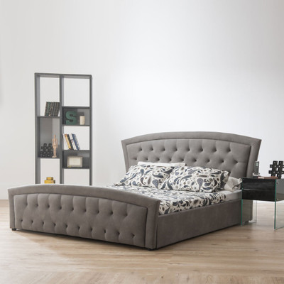 

Durian CASTLE_KB Fabric King Bed With Storage(Finish Color - Grey)
