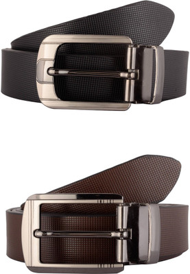 

Exotique Men Formal Multicolor Genuine Leather Belt, Black;brown