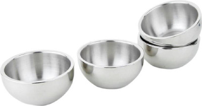 

Sayee Glossy Stainless Steel Bowl Set(Silver, Pack of 4)