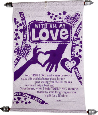 

Siddhi Gifts Love Gifts For Girls - Love Scroll Greeting Card Greeting Card(Blue, Pack of 1)