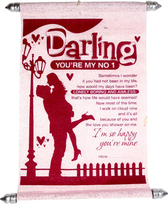 

Siddhi Gifts Love Gifts For Girls - Darling Scroll Greeting Card Greeting Card(Red, Pack of 1)