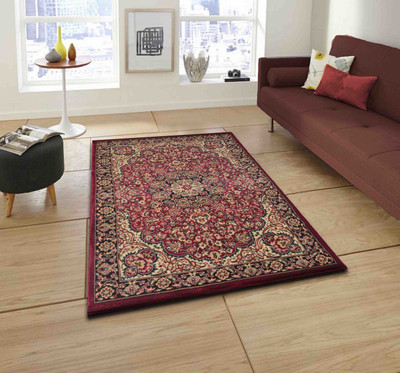 PRESTO BAZAAR Red PP (Polypropylene) Carpet(4 ft,  X 6 ft, Rectangle)