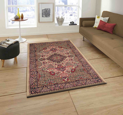 PRESTO BAZAAR Beige PP (Polypropylene) Area Rug(3 ft,  X 5 ft, Rectangle)