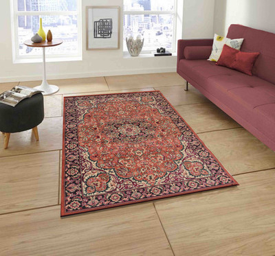 PRESTO BAZAAR Orange PP (Polypropylene) Carpet(4 ft,  X 6 ft, Rectangle)