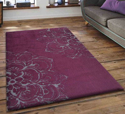 PRESTO BAZAAR Purple, Grey Polyester Area Rug(3 ft,  X 5 ft, Rectangle)