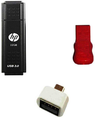 

HP V705W 32 GB USB 3.0 Pendrive with OTG Adapter and Card Raeder Combo Set