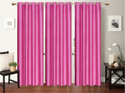 

Furnishing Zone 213 cm (7 ft) Polyester Door Curtain (Pack Of 3)(Plain, Pink)